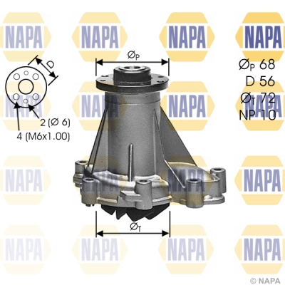 Water Pump, engine cooling (NWP1357)