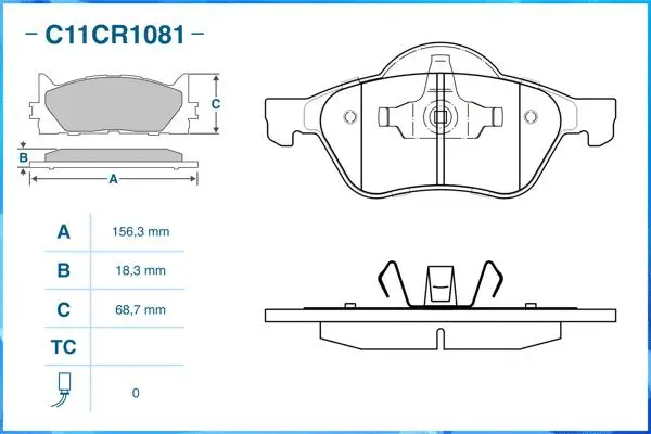 Brake Pad Set, disc brake (C11CR1081)