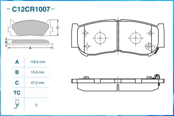 Brake Pad Set, disc brake (C12CR1007)