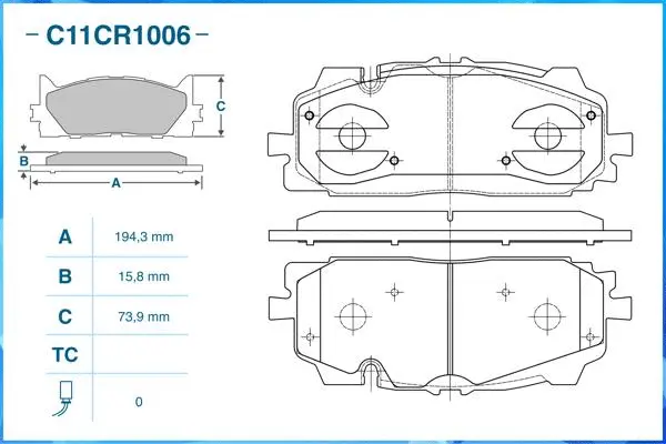 Brake Pad Set, disc brake (C11CR1006)