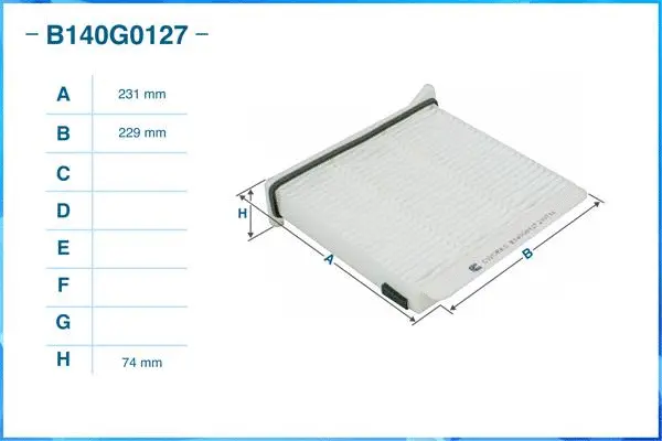 Filter, cabin air (B140G0127)