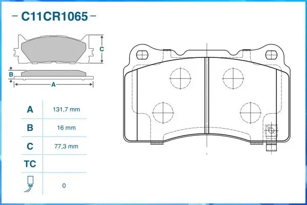 Brake Pad Set, disc brake (C11CR1065)