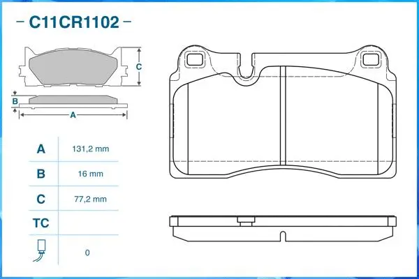 Brake Pad Set, disc brake (C11CR1102)