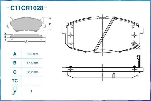 Brake Pad Set, disc brake (C11CR1028)