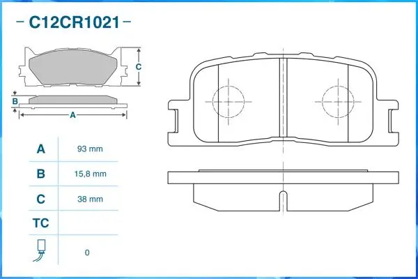Brake Pad Set, disc brake (C12CR1021)