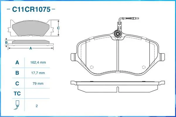 Brake Pad Set, disc brake (C11CR1075)