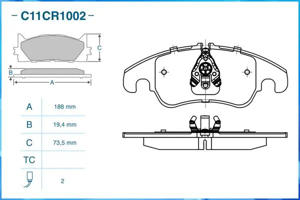 Brake Pad Set, disc brake (C11CR1002)