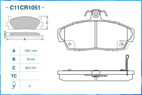 Brake Pad Set, disc brake (C11CR1051)