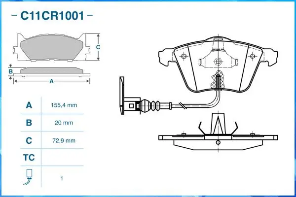 Brake Pad Set, disc brake (C11CR1001)
