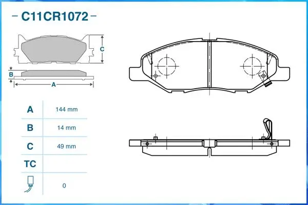 Brake Pad Set, disc brake (C11CR1072)