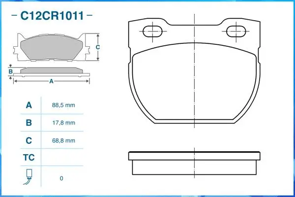 Brake Pad Set, disc brake (C12CR1011)