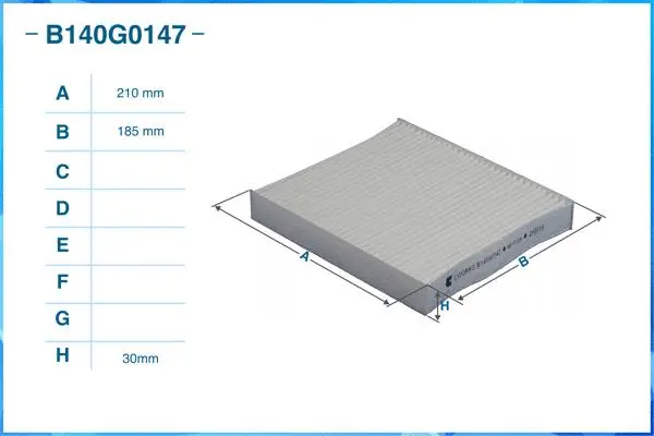 Filter, cabin air (B140G0147)