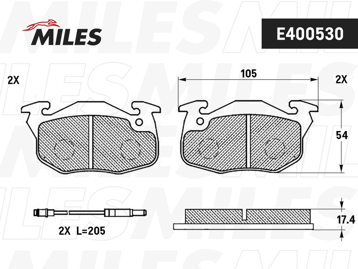 Brake Pad Set, disc brake (E400530)