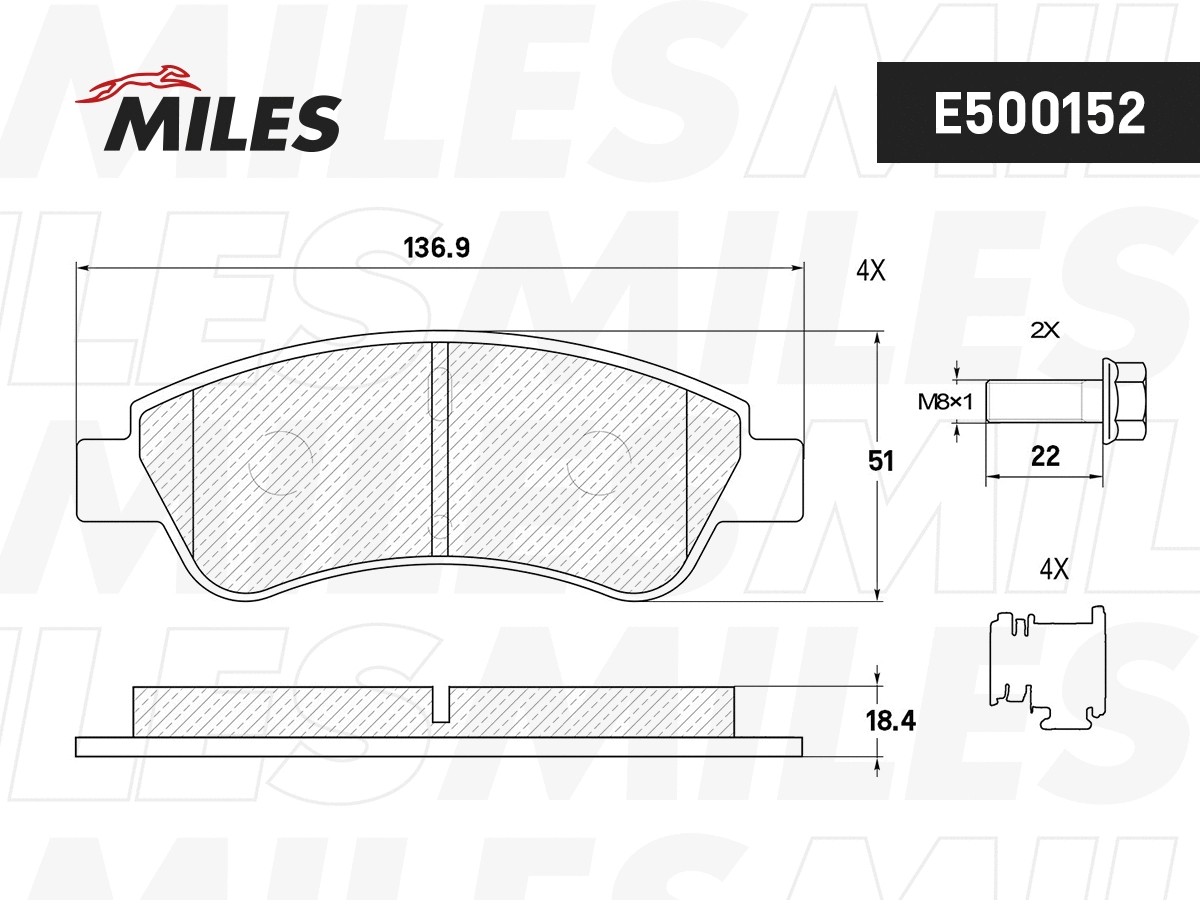 Brake Pad Set, disc brake (E500152)