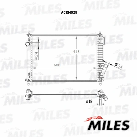 Radiator, engine cooling (ACRM028)