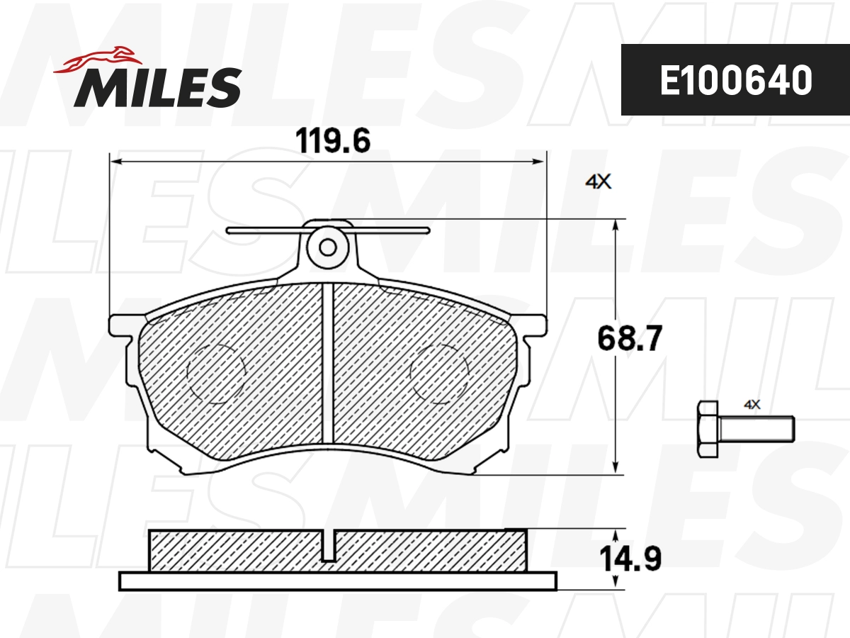 Brake Pad Set, disc brake (E100640)