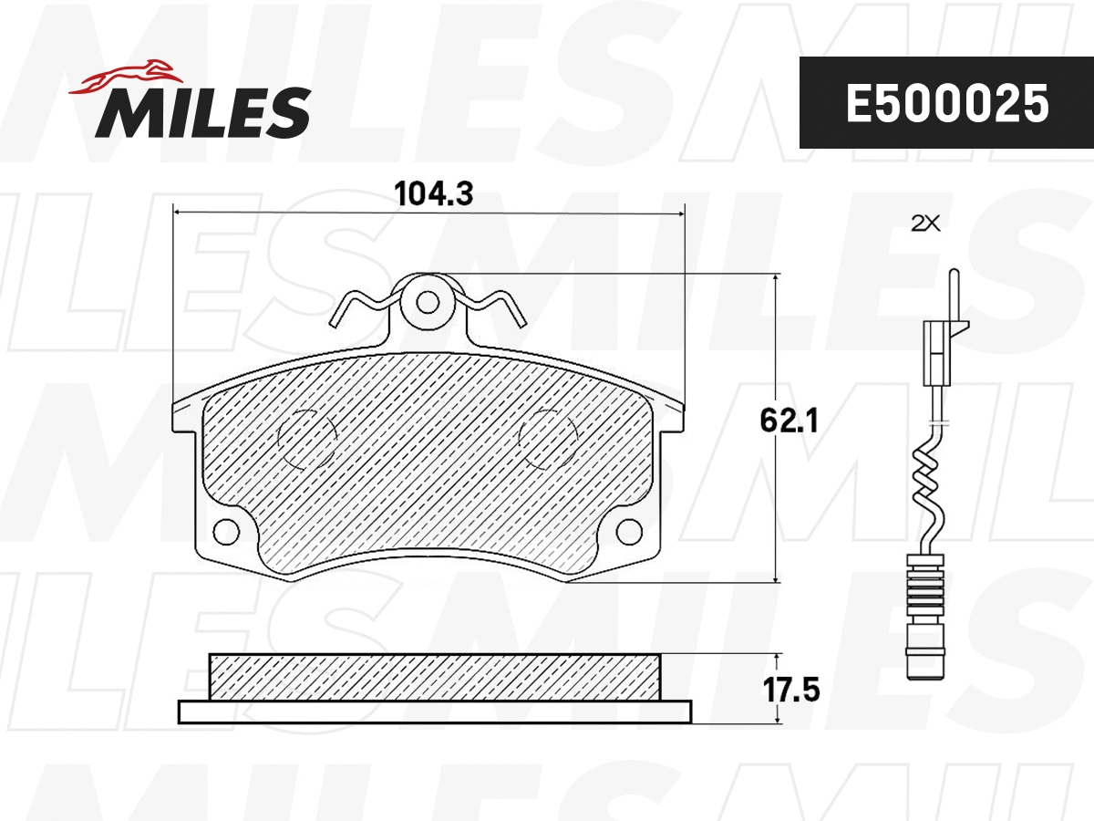 Brake Pad Set, disc brake (E500025)