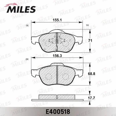 Brake Pad Set, disc brake (E400518)