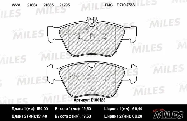 Brake Pad Set, disc brake (E100123)