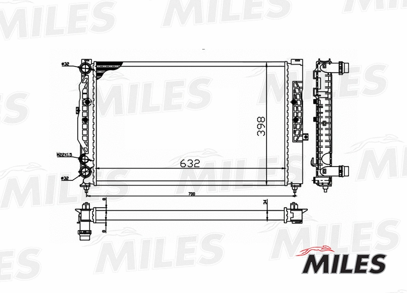Radiator, engine cooling (ACRM056)