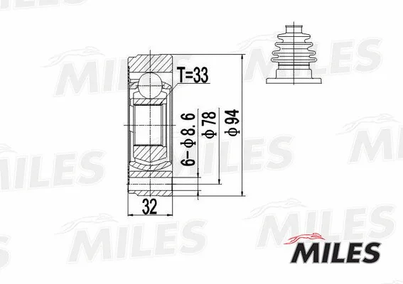 Joint Kit, drive shaft (GA10054)