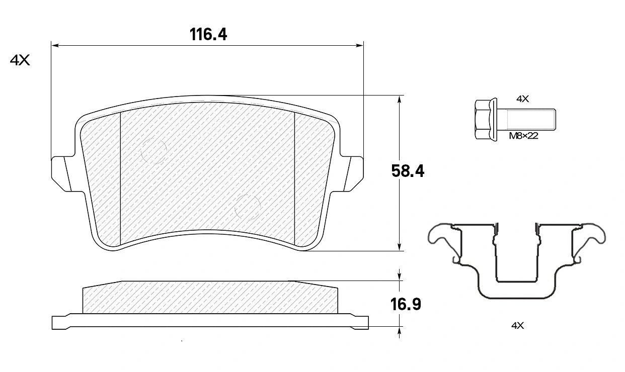 Brake Pad Set, disc brake (E410269)