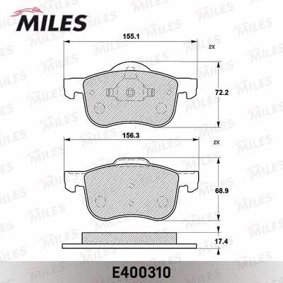 Brake Pad Set, disc brake (E400310)