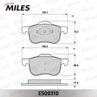 Brake Pad Set, disc brake (E500310)