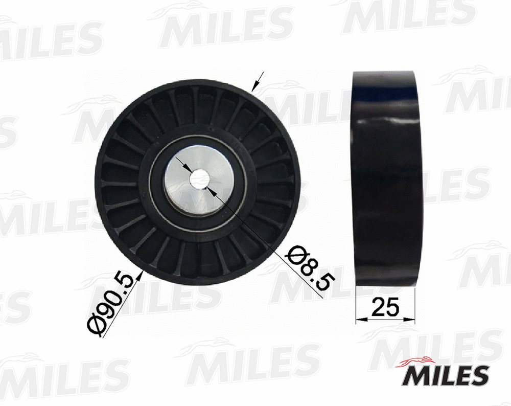 Deflection/Guide Pulley, V-ribbed belt