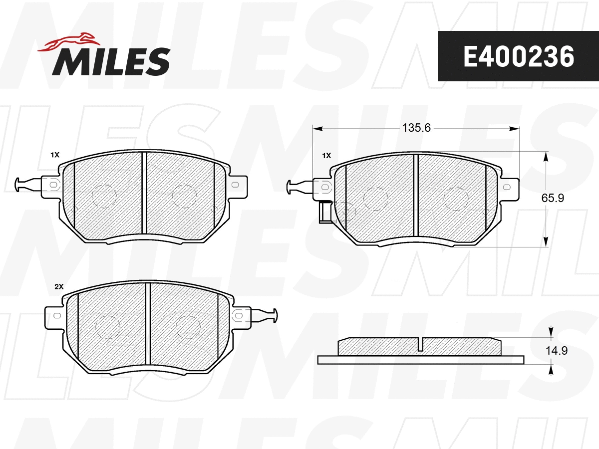 Brake Pad Set, disc brake (E400236)