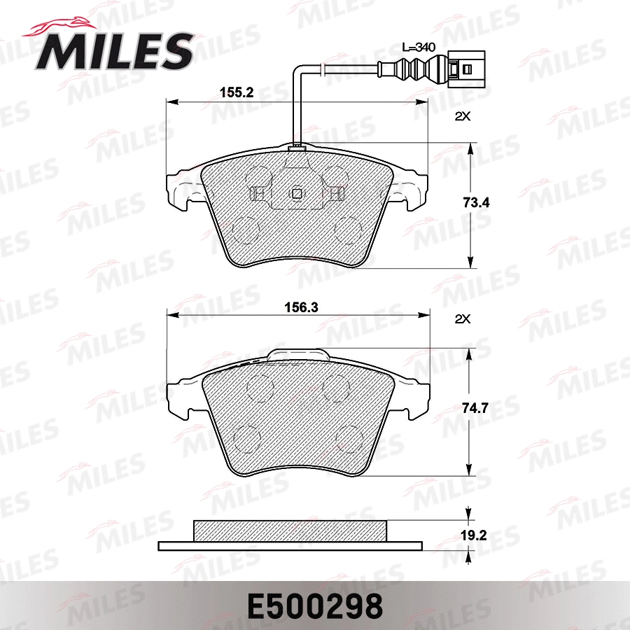Brake Pad Set, disc brake (E500298)