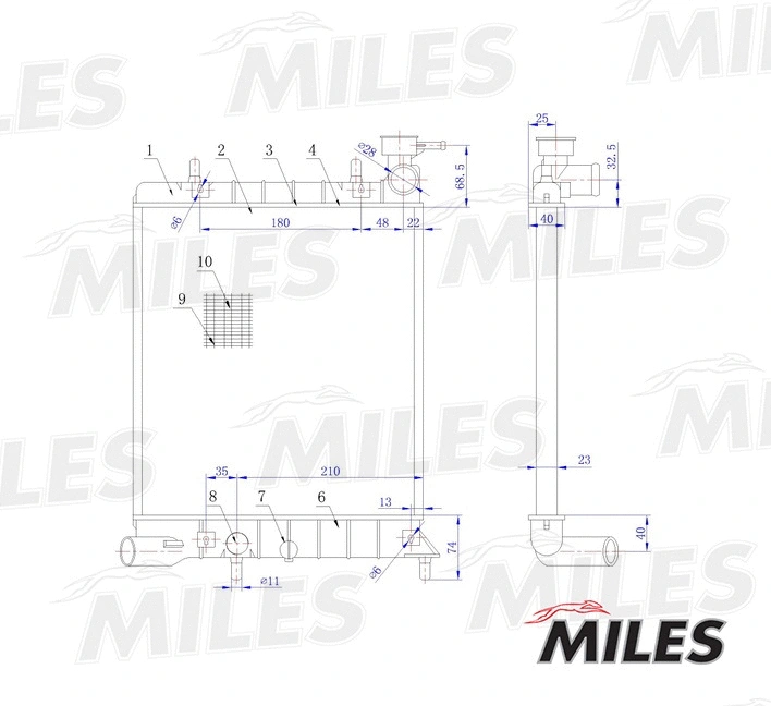 Radiator, engine cooling
