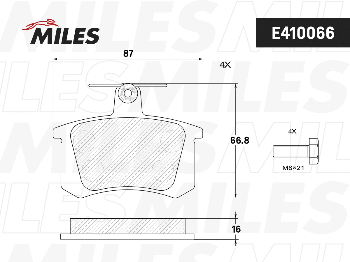 Brake Pad Set, disc brake (E410066)