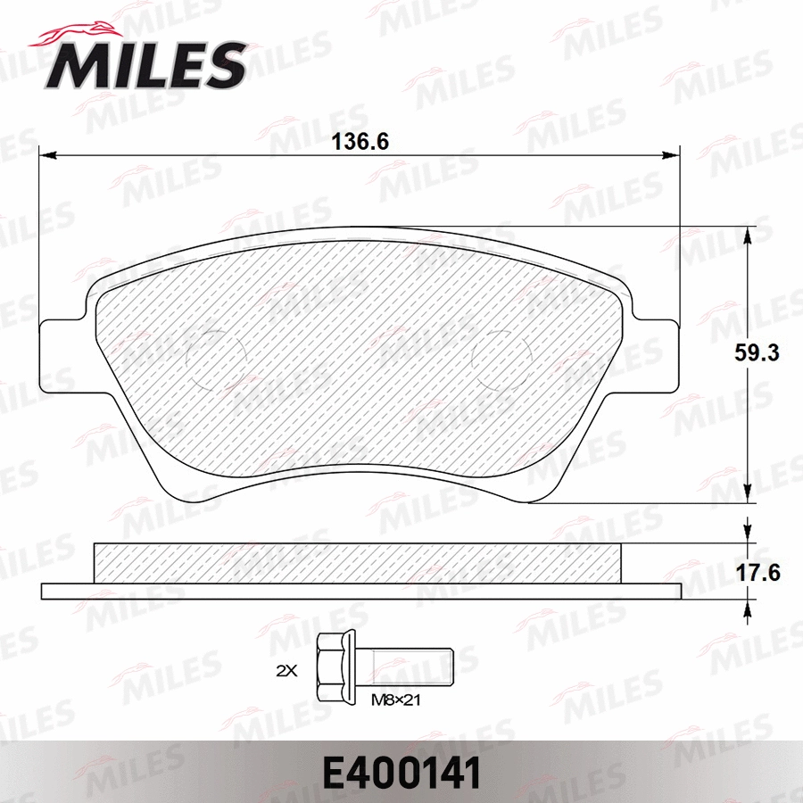 Brake Pad Set, disc brake (E400141)