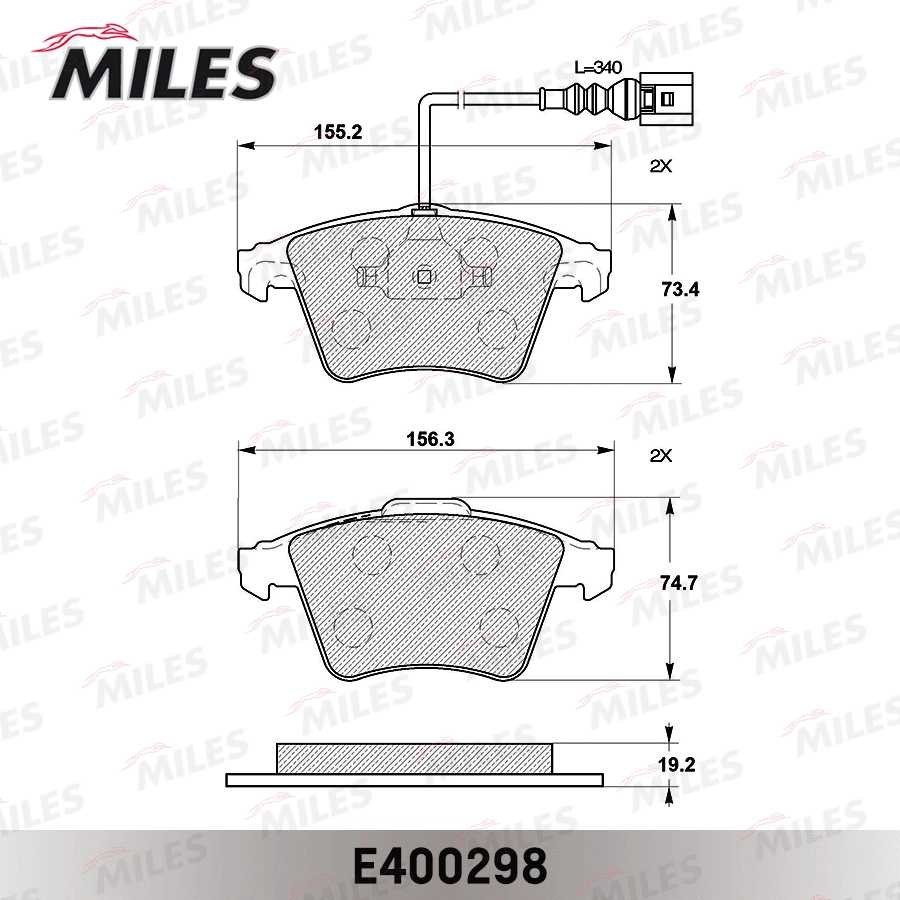 Brake Pad Set, disc brake (E400298)