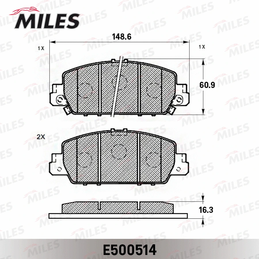 Brake Pad Set, disc brake (E500514)