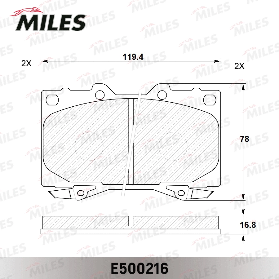 Brake Pad Set, disc brake (E500216)