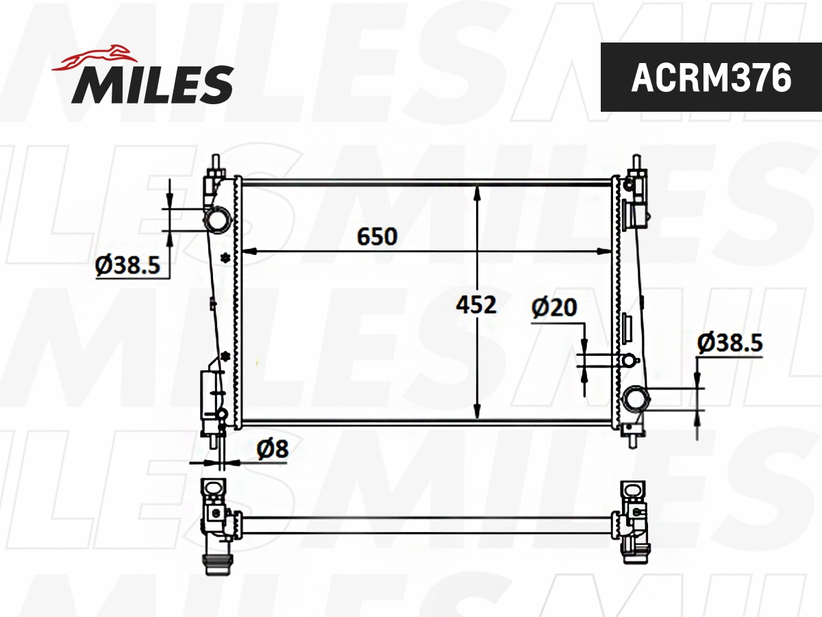 Radiator, engine cooling (ACRM376)