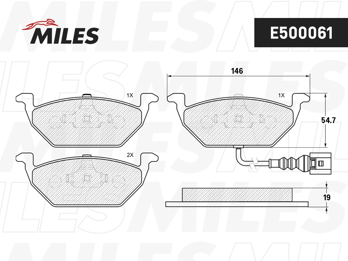 Brake Pad Set, disc brake (E500061)