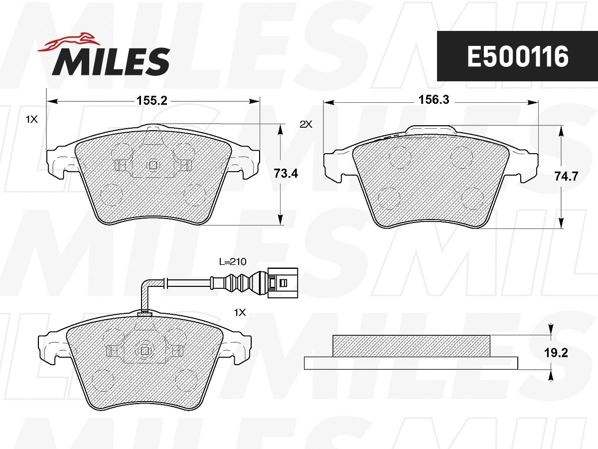 Brake Pad Set, disc brake (E500116)