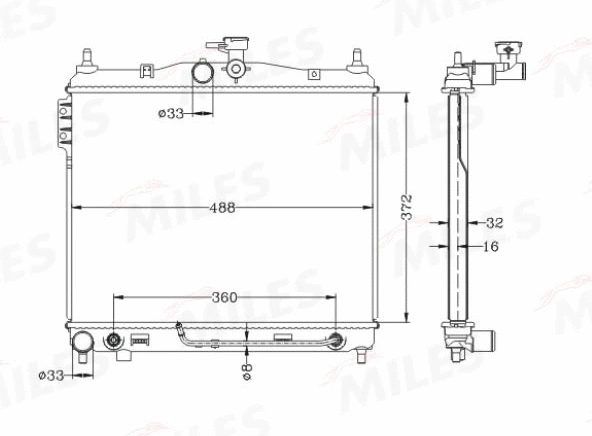 Radiator, engine cooling (ACRB390)