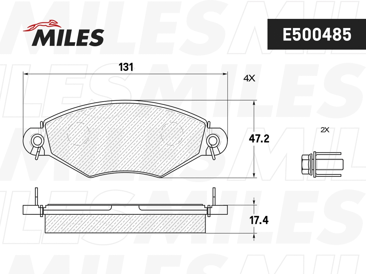 Brake Pad Set, disc brake (E500485)