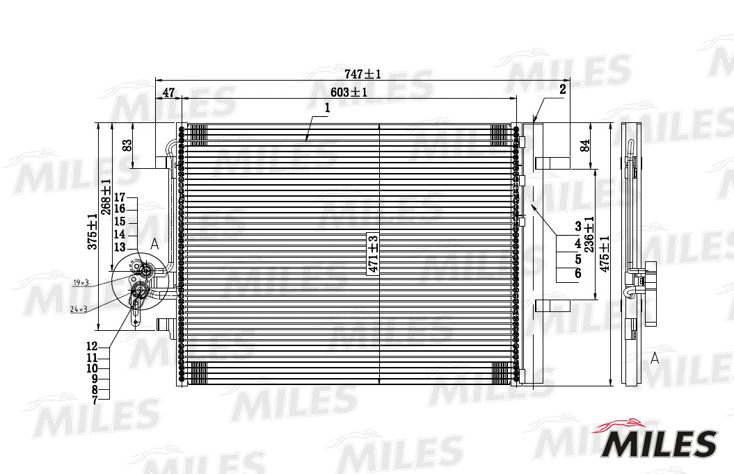 Condenser, air conditioning (ACCB025)