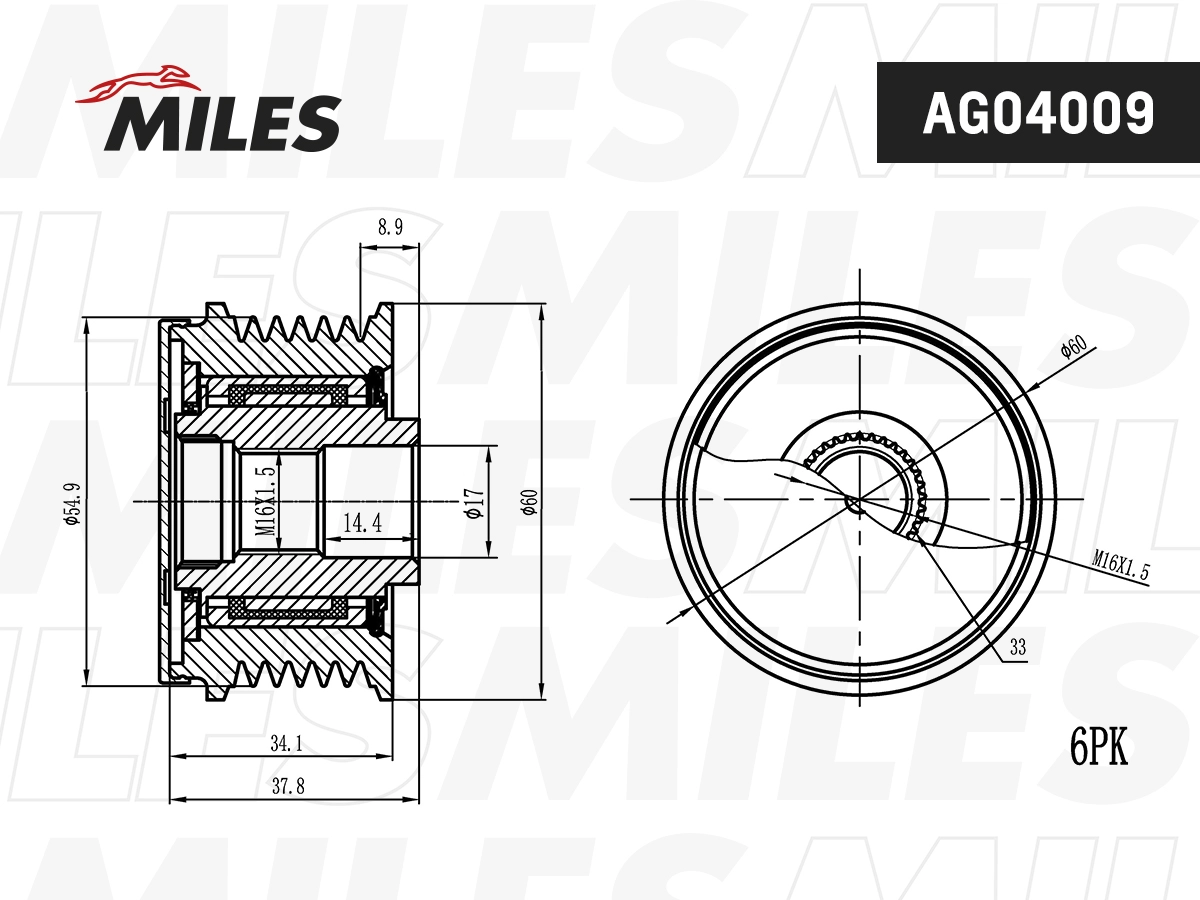 Alternator Freewheel Clutch (AG04009)