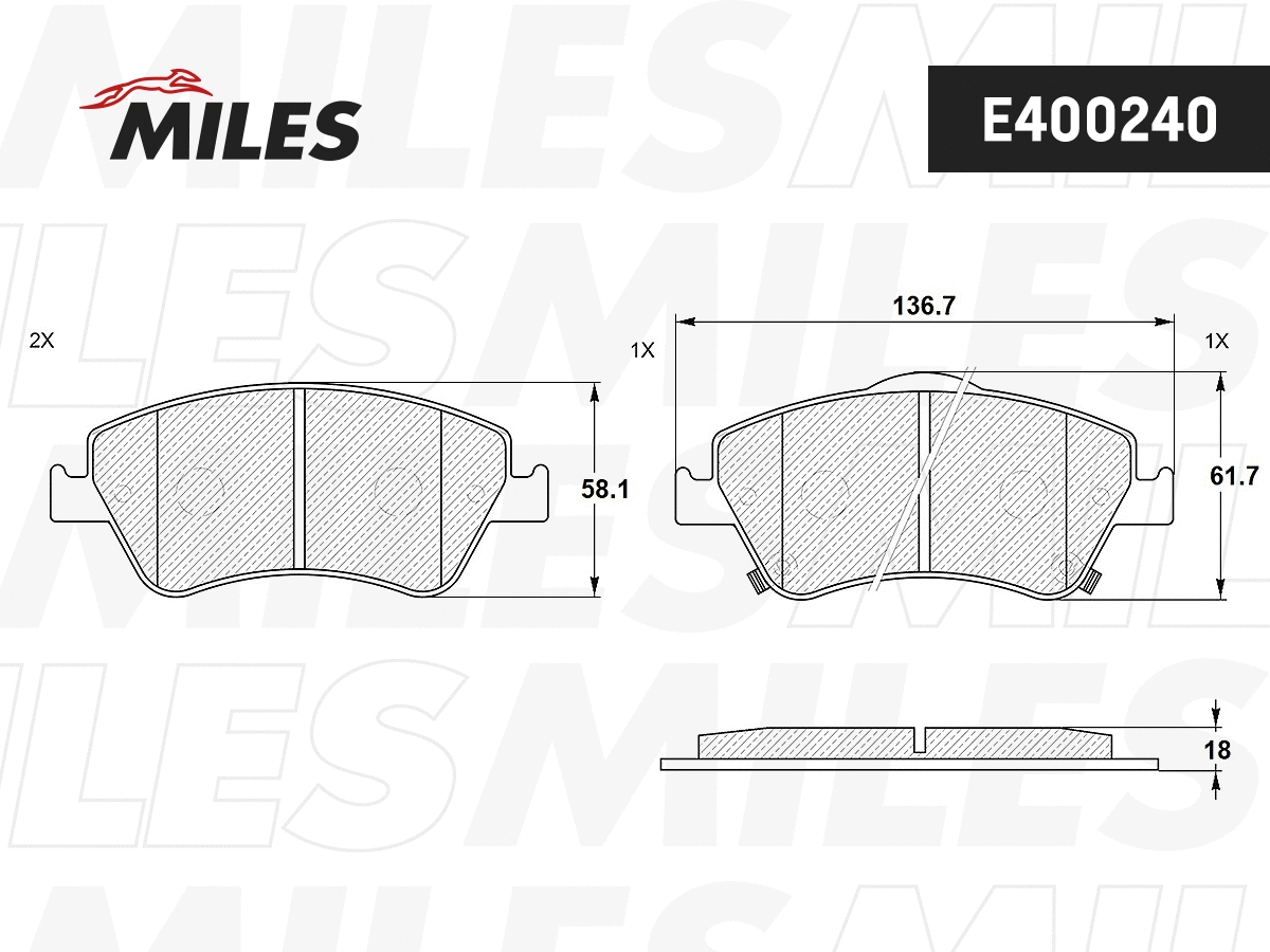 Brake Pad Set, disc brake (E400240)