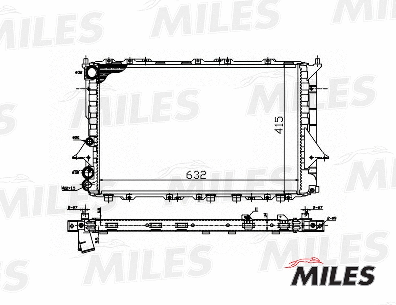 Radiator, engine cooling (ACRM041)