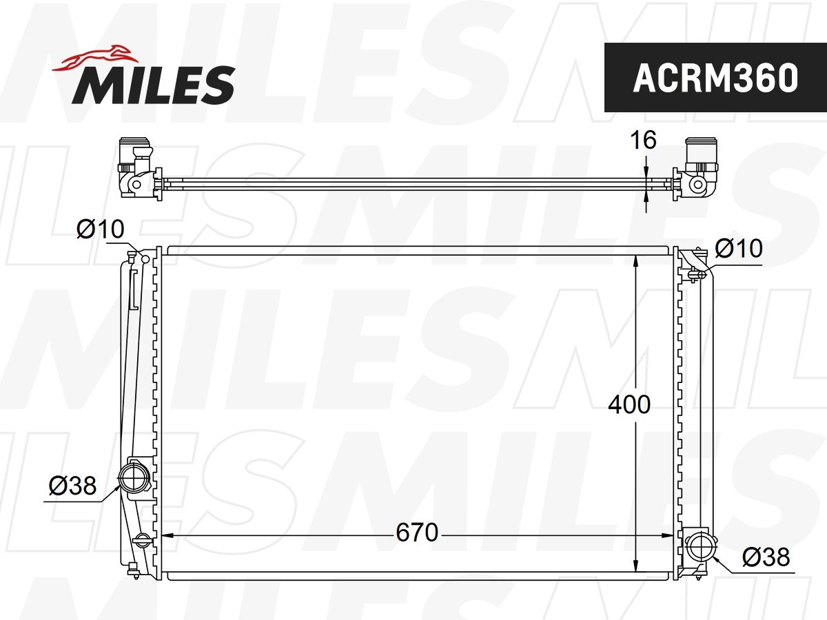 Radiator, engine cooling (ACRM360)