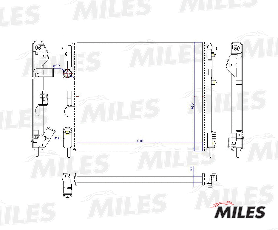 Radiator, engine cooling