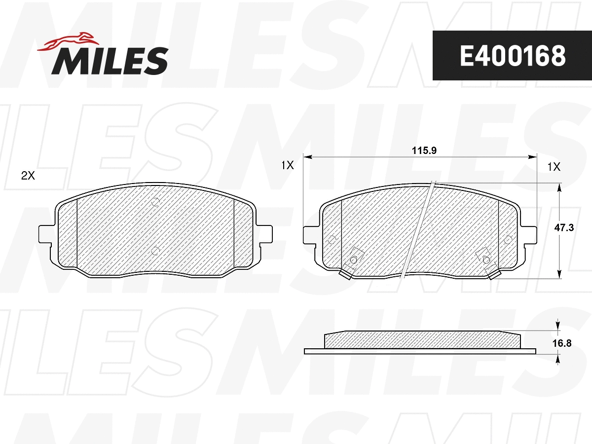 Brake Pad Set, disc brake (E400168)