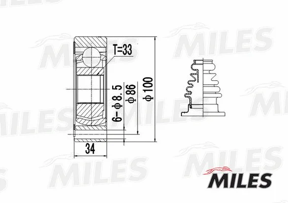 Joint Kit, drive shaft (GA10009)